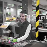 ZM950 / Защитный экран для кассы плоский-подвесной 950х950х4 поликарбонат